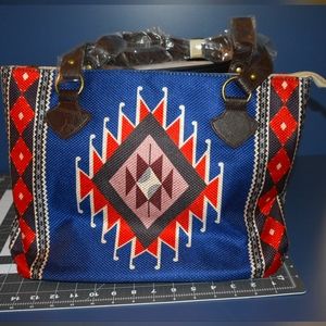 Blue and Red Canvas Tote